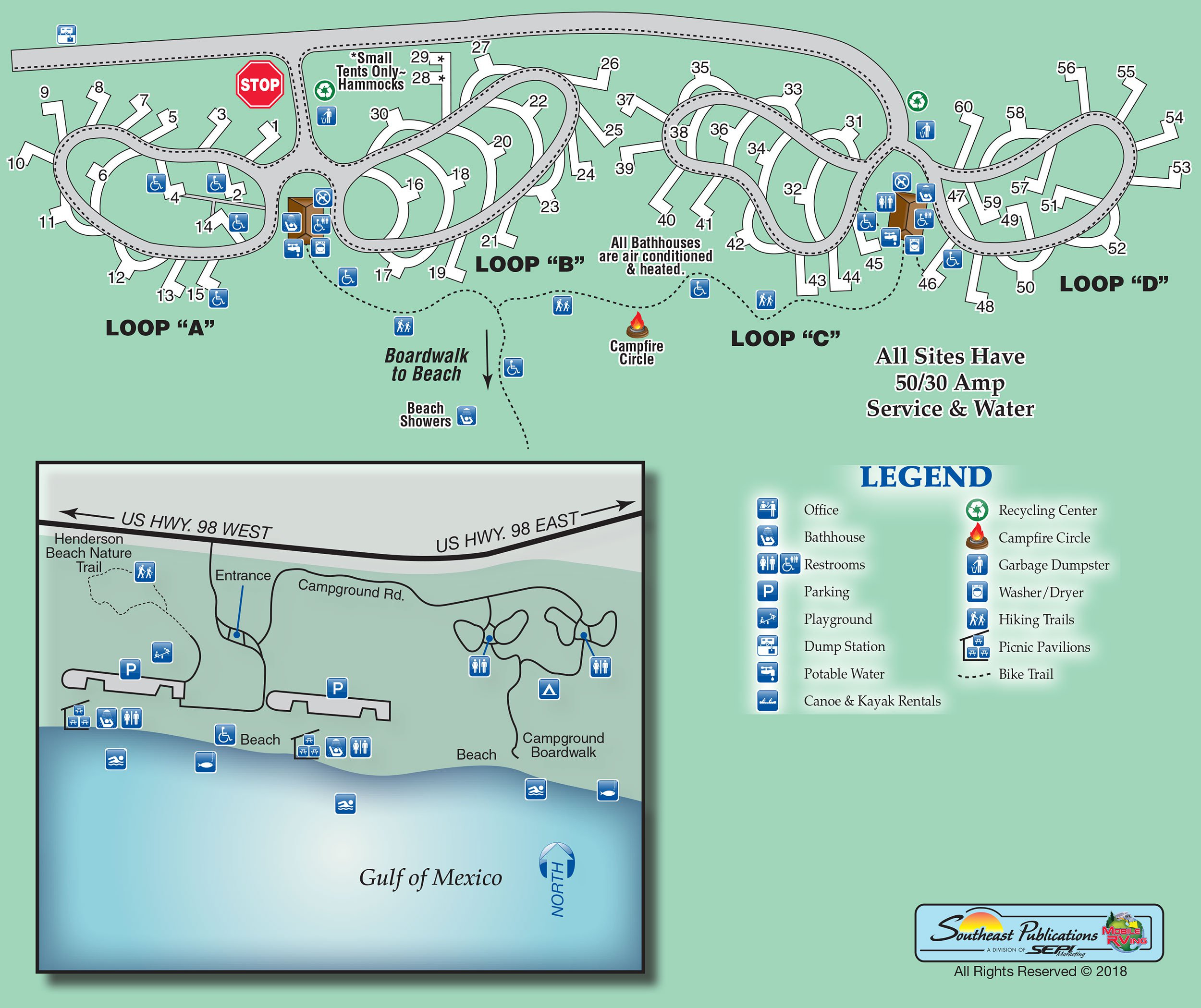 Anastasia State Park Campground Map Site Wells Printable Map