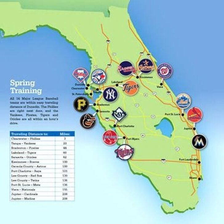 Map Of Fl Spring Training Sites