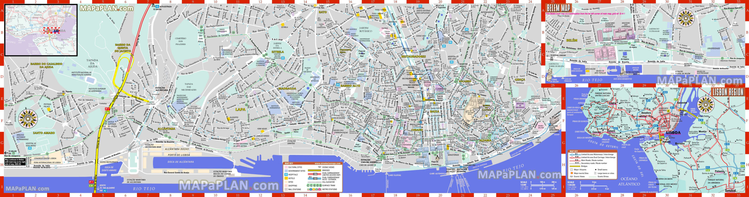 10 Beautiful Printable Map Lisbon Printable Map