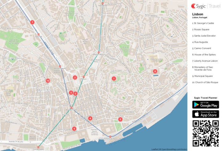 Print Map Free Lisbon