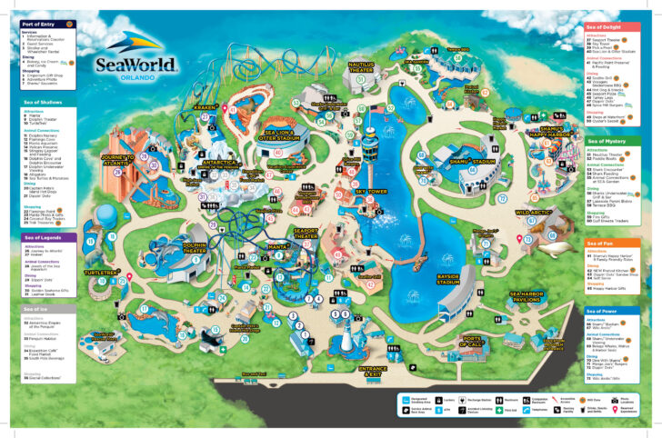 Seaworld Orlando Printables Map