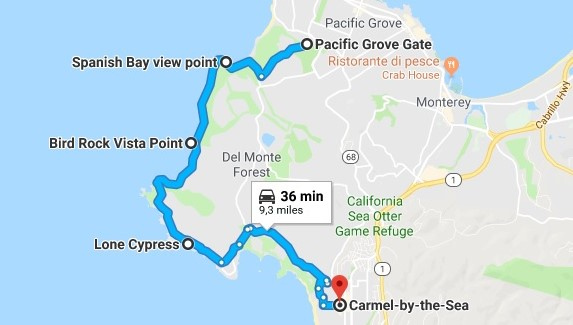 17 mile Drive map Un amica In Viaggio
