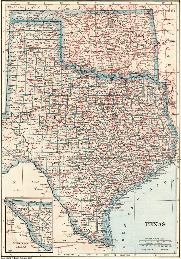 Printable Map Of Texas With Oklahoma