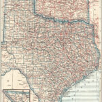 1914 Antique TEXAS State Map OKLAHOMA Map State Map Of Texas State