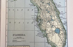 1920s Florida Antique Map Old Historical Print Lithograph Etsy