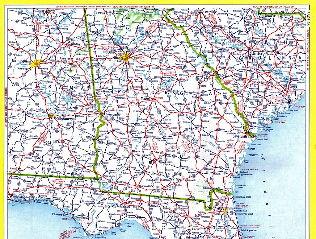 1959 Conoco Touraide Road Atlas Alabama Georgia South Ca Flickr