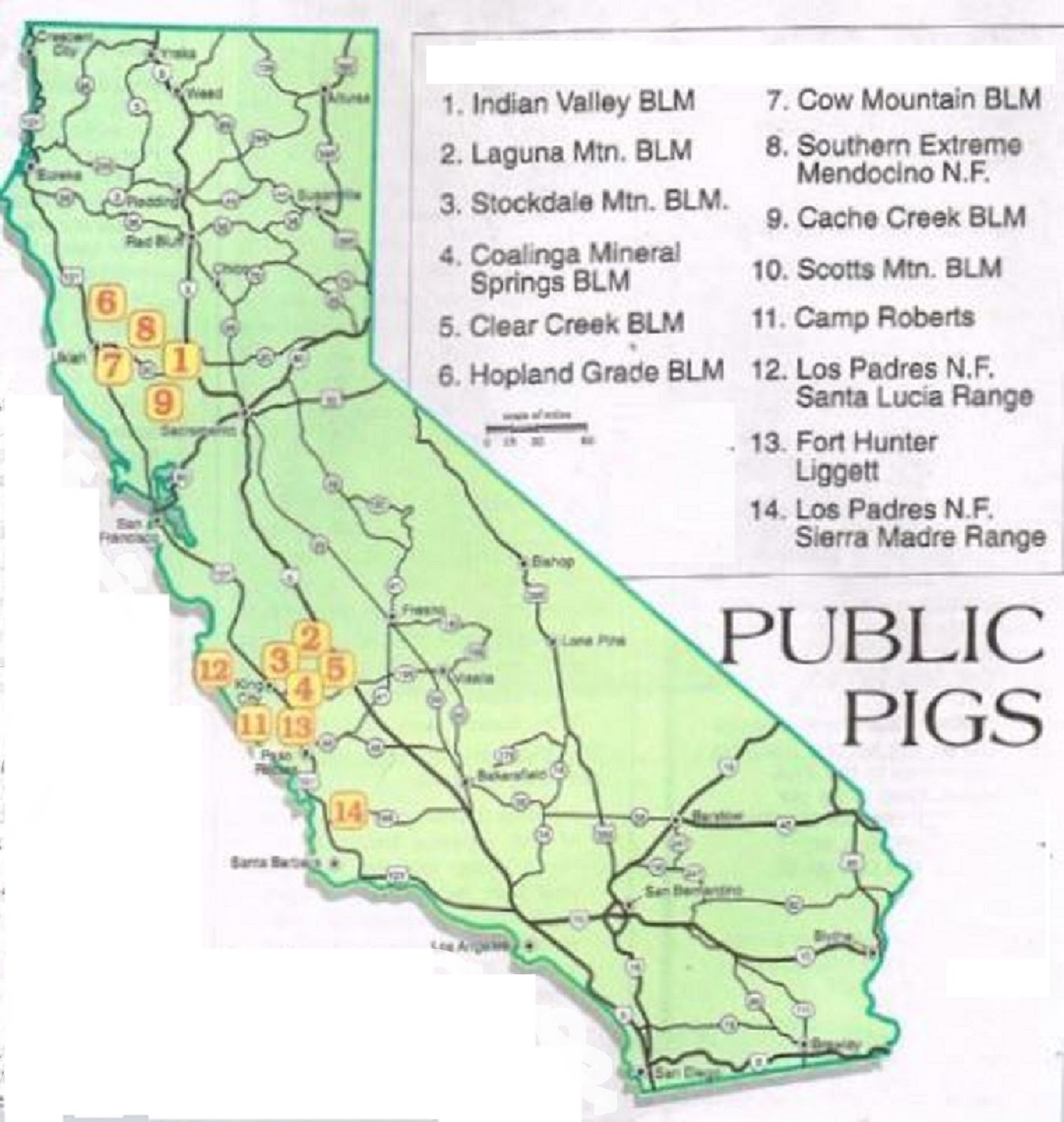 2017 California Public Land Pig Hunting Reports Plus Maps BLM And 