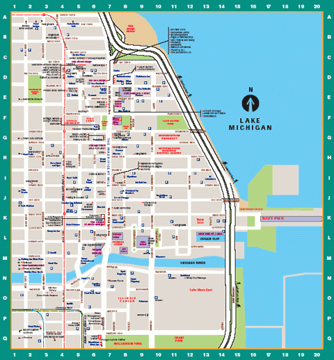 32 Chicago Magnificent Mile Map Maps Database Source