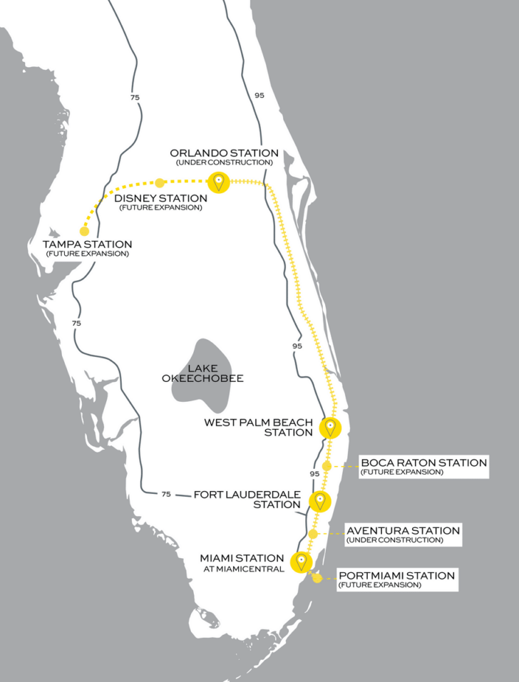 Brightline Route Map Florida
