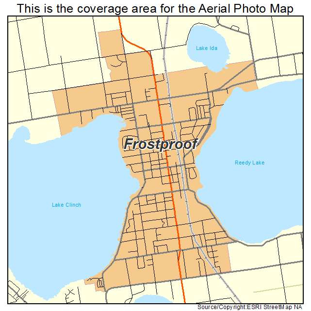 Aerial Photography Map Of Frostproof FL Florida