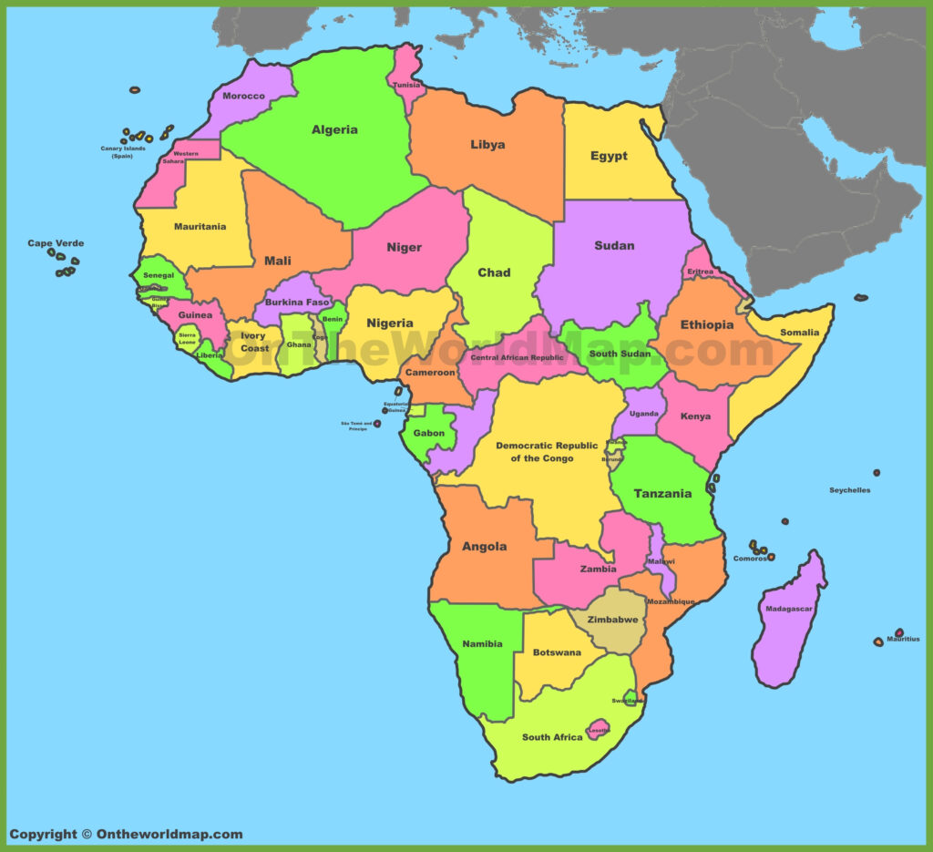 Africa Political Map Wells Printable Map 7251