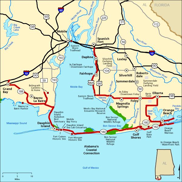 Alabama s Coastal Connection Map America s Byways Gulf Shores 