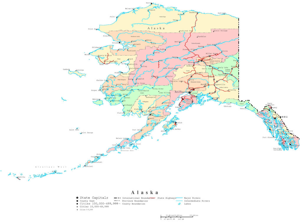 Free Printable Map Of Alaska | Wells Printable Map