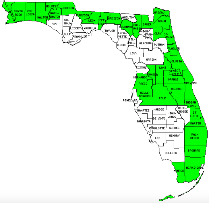 Where Do Alligators Live In Florida Map