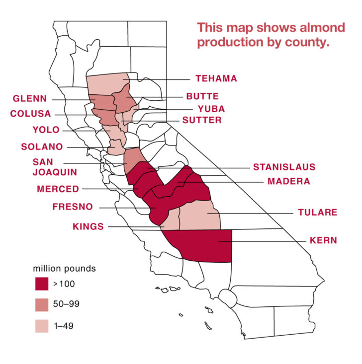 California Almond Industry Map