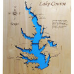 Amazon Lake Conroe Texas Standout Wood Map Wall Hanging Handmade