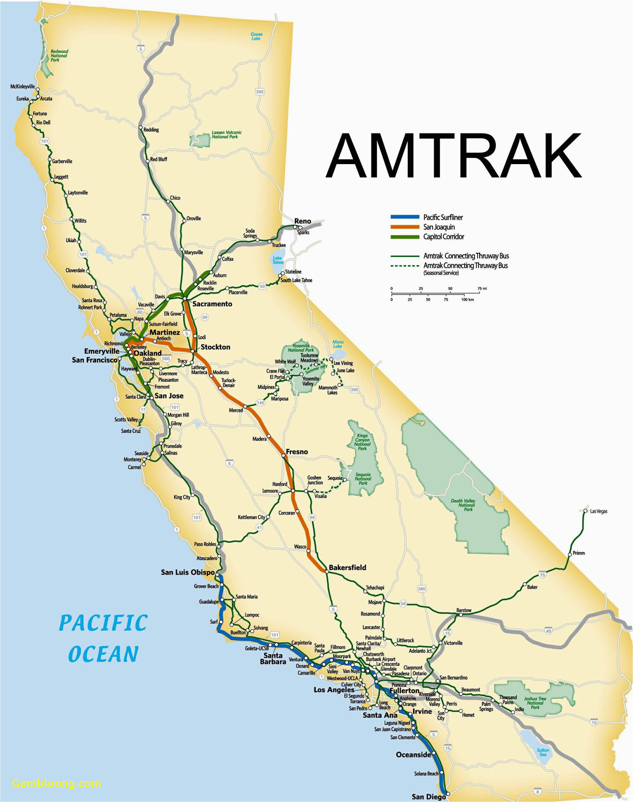 Amtrak Train Map California