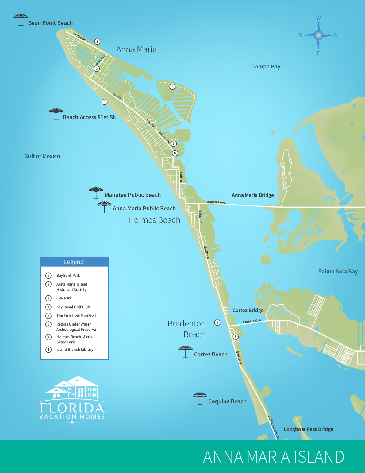 Anna Maria Island Gulf Coast Area Maps Florida