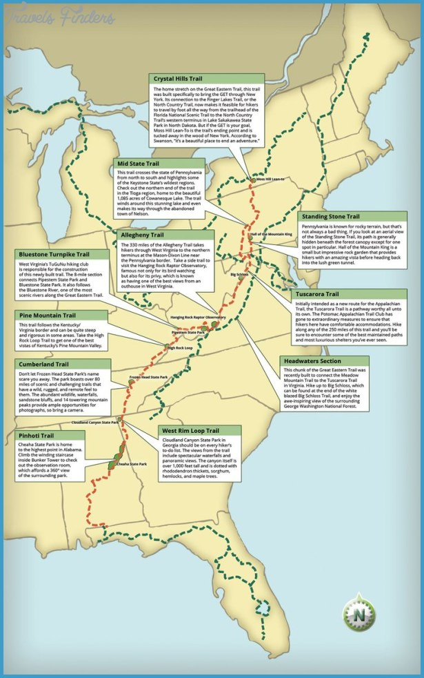 Appalachian Hiking Trail Map TravelsFinders Com