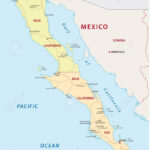 Baja California Road And Administrative Map Royalty Free Cliparts