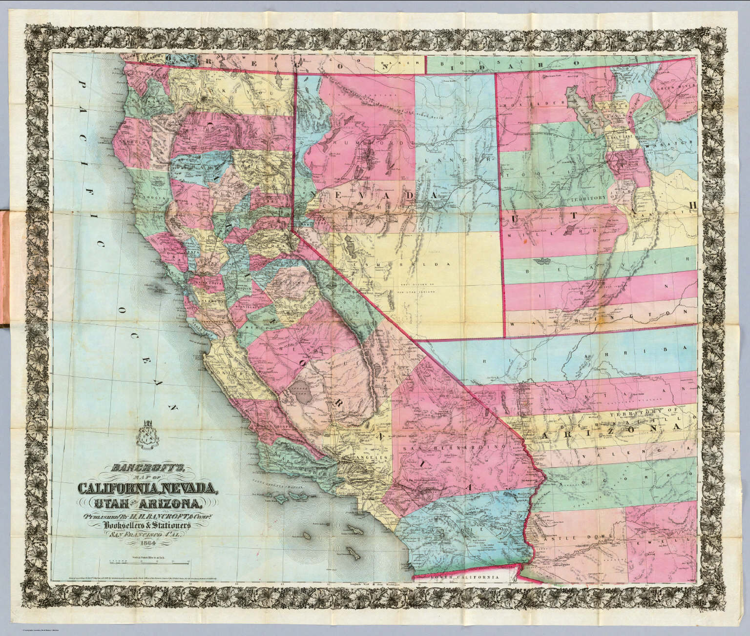 Bancroft s Map Of California Nevada Utah And Arizona David Rumsey 