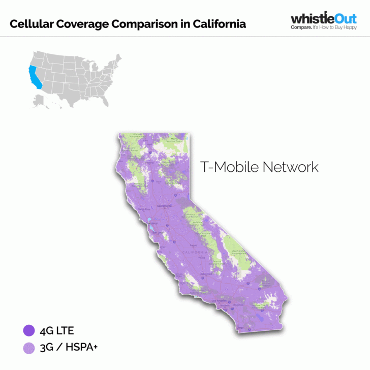 California Cell Phone Coverage T Mobile Map