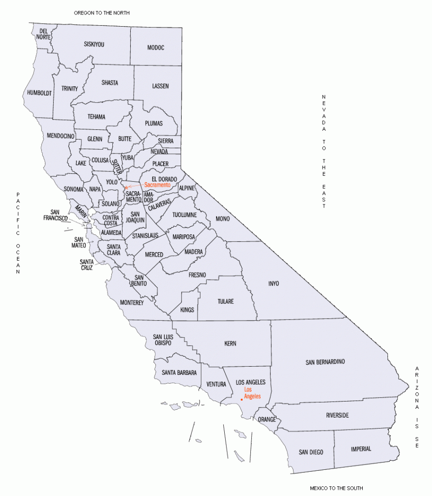 Blank Map Of California Counties Ca State With County Lines Best 