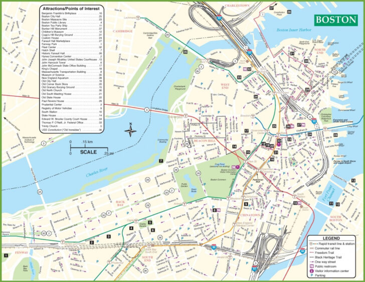 Printable Boston Tourist Map