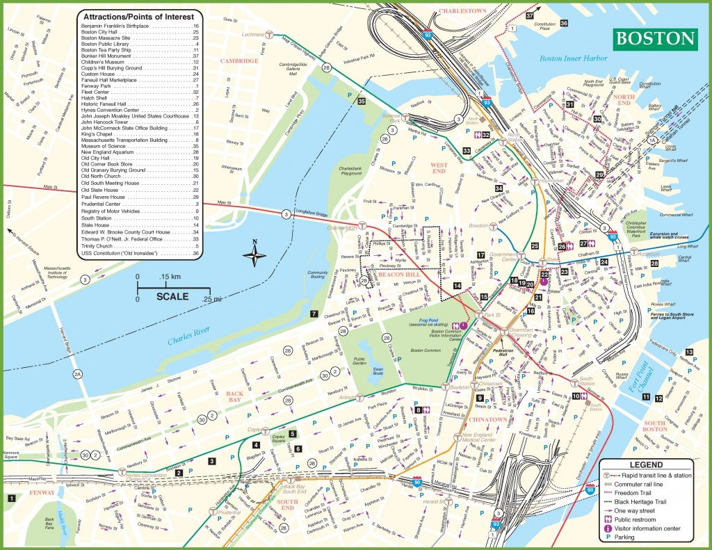 Boston Tourist Map Printable Printable Maps