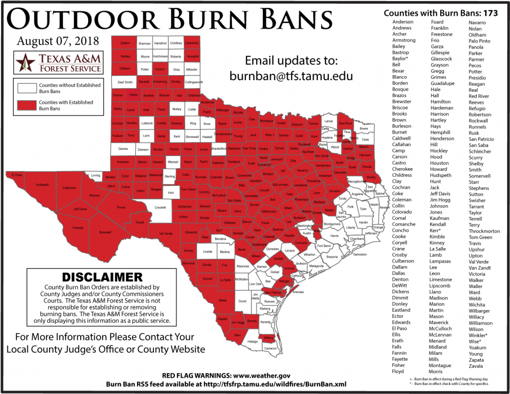 Burn Ban Map Of Texas Printable Maps