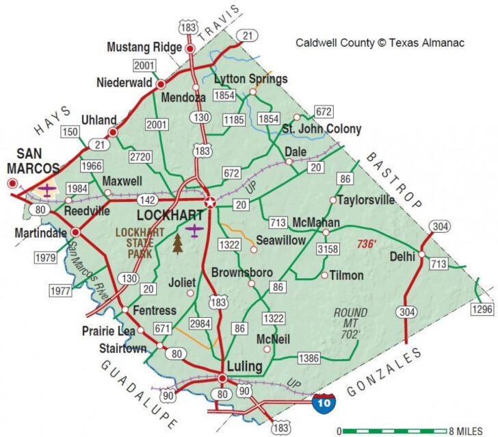 Caldwell County Tx Texas Handbook Map