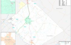 Caldwell County TX Wall Map Premium Style By MarketMAPS