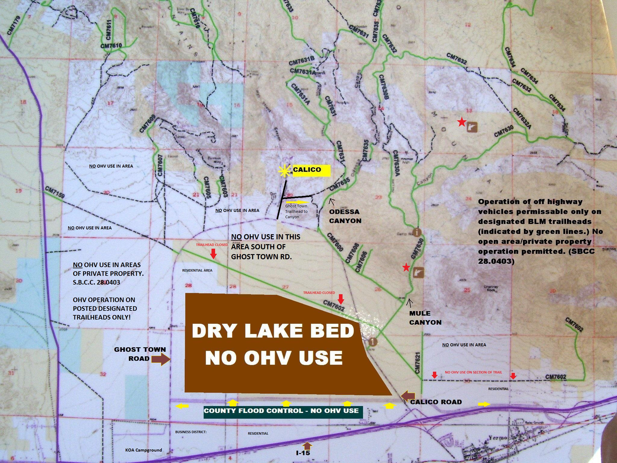 Calico Ohv Information California Blm Shooting Map Printable Maps