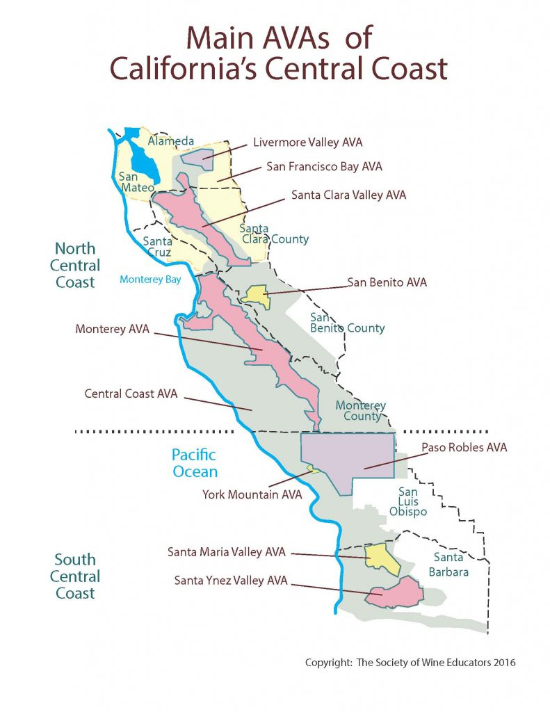 California Central Coast Swe Map 2018 Wine Wit And Wisdom 