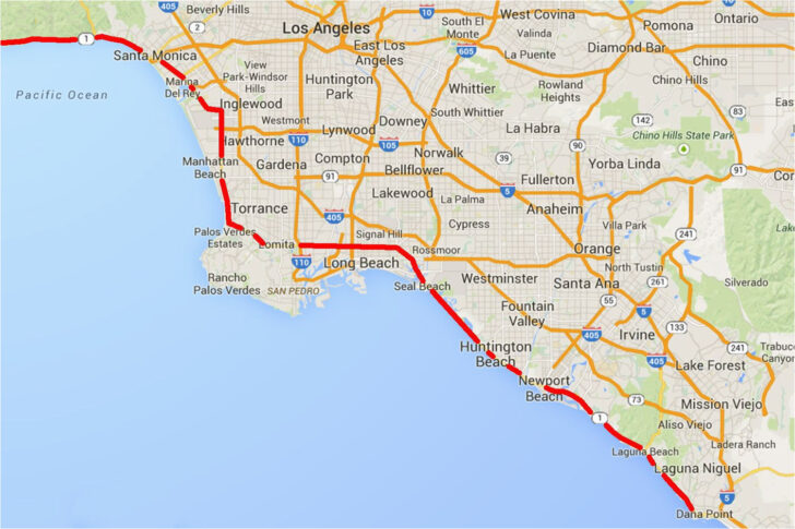 California Road Trip Highway 1 Map
