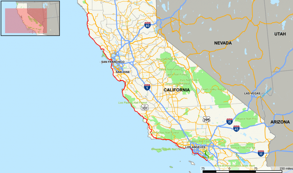 California Highway 1 Scenic Drive Map Printable Maps