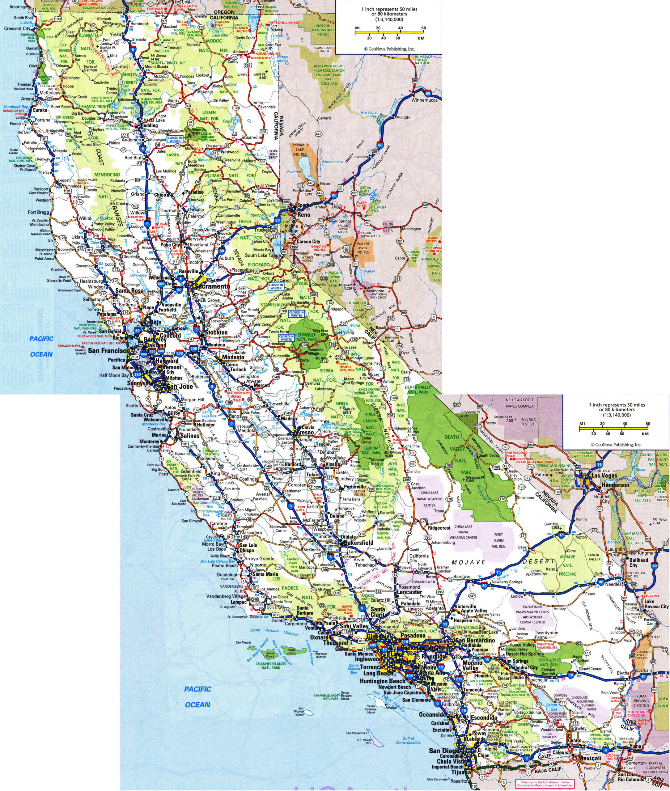 California Map Detailed