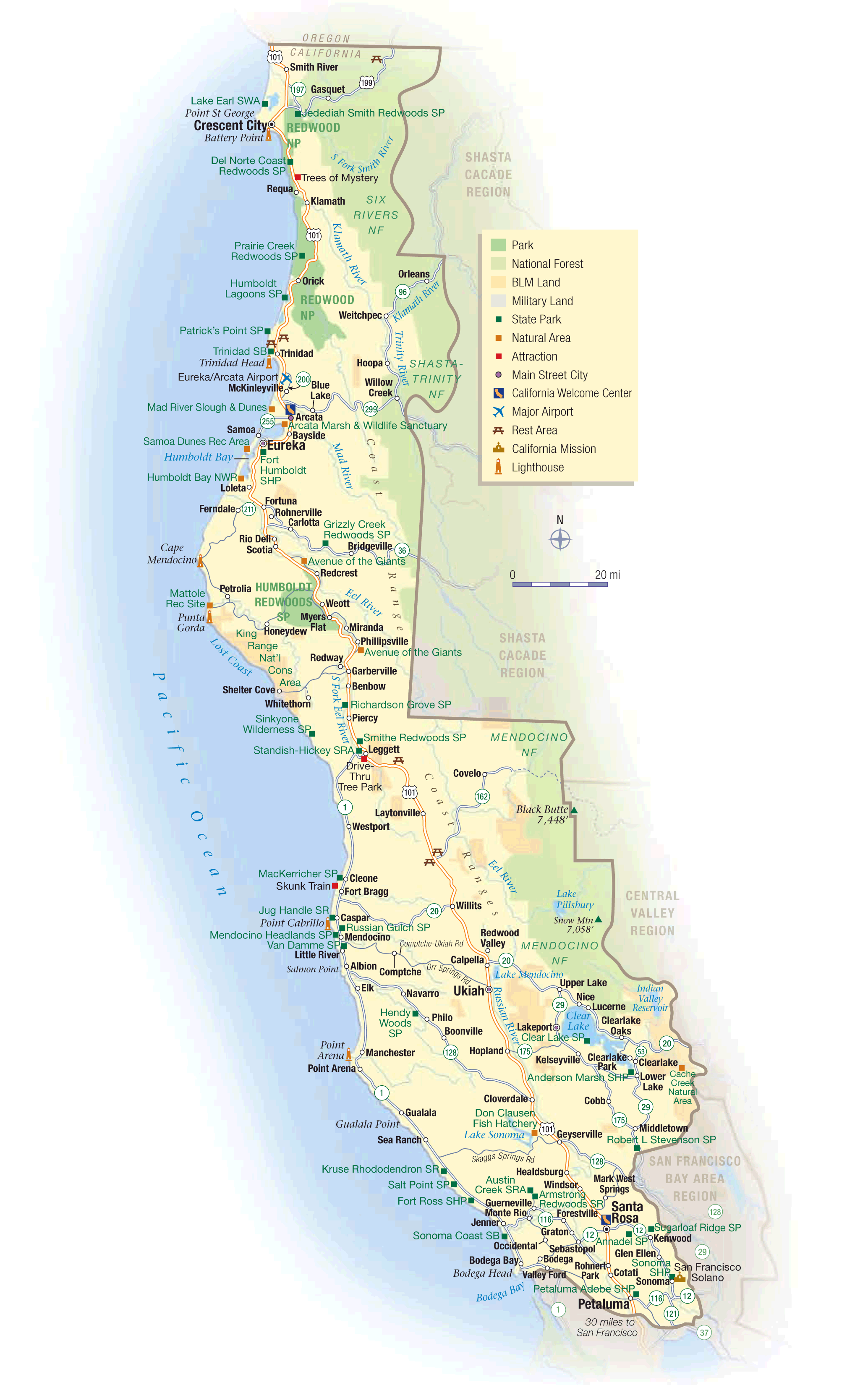 California Map North Coast Mapsof