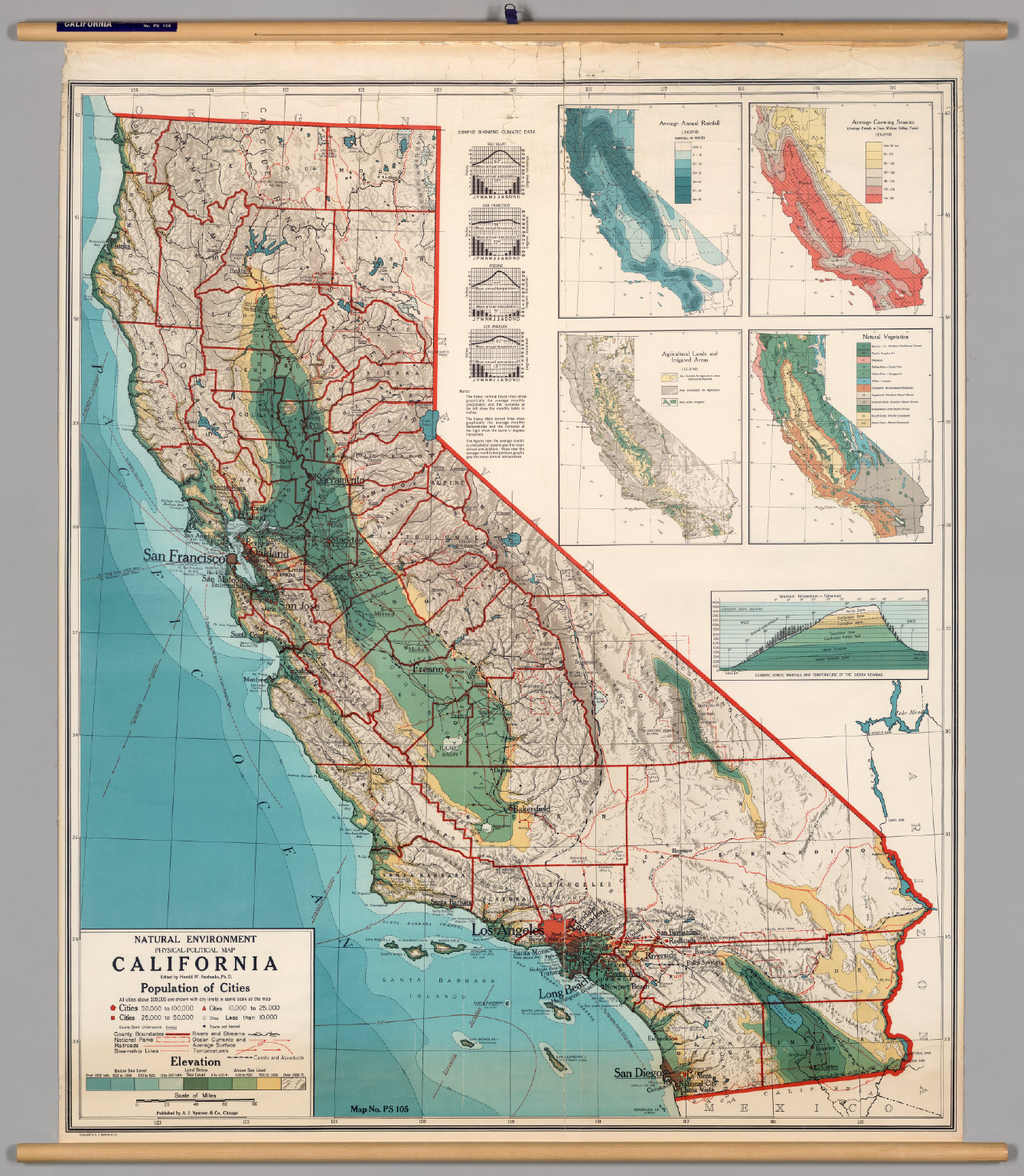 California Physical Political David Rumsey Historical Map Collection