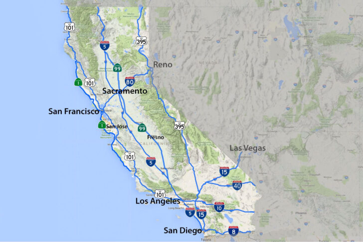 California Road Map Google