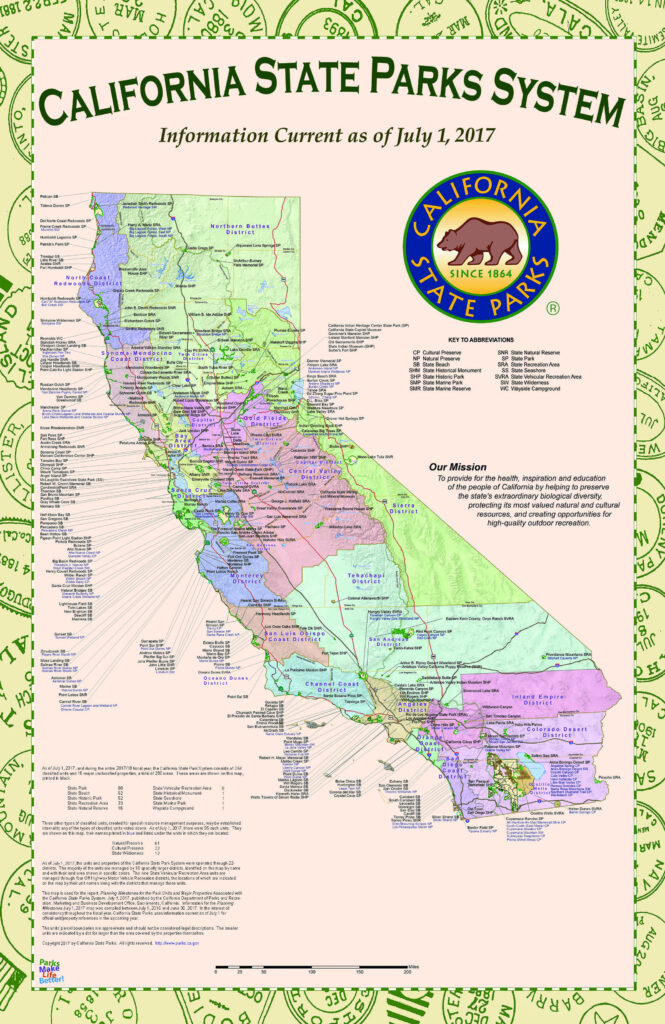 California State Parks System Map State Parks National Parks Map ...