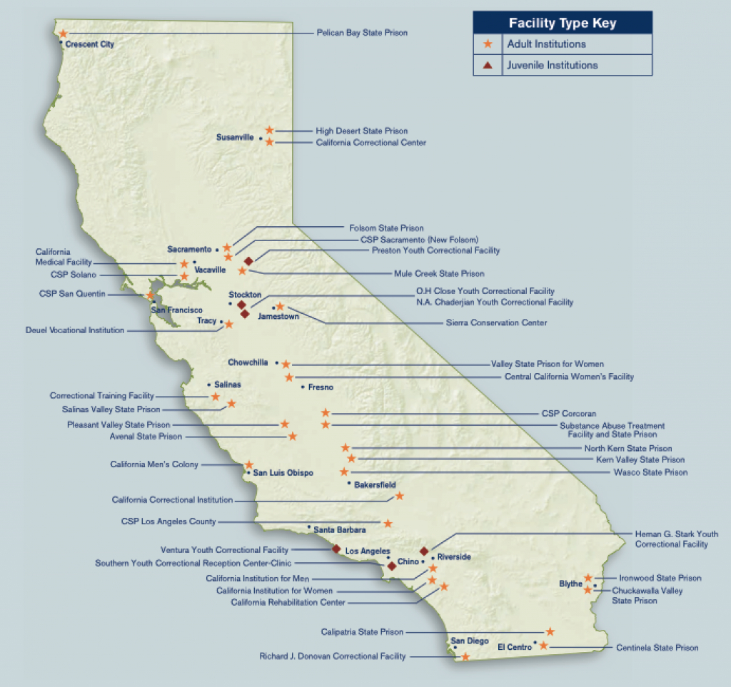 California Prisons Map Wells Printable Map