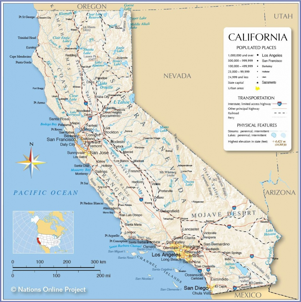 California Usa Road Highway Maps City Town Information 