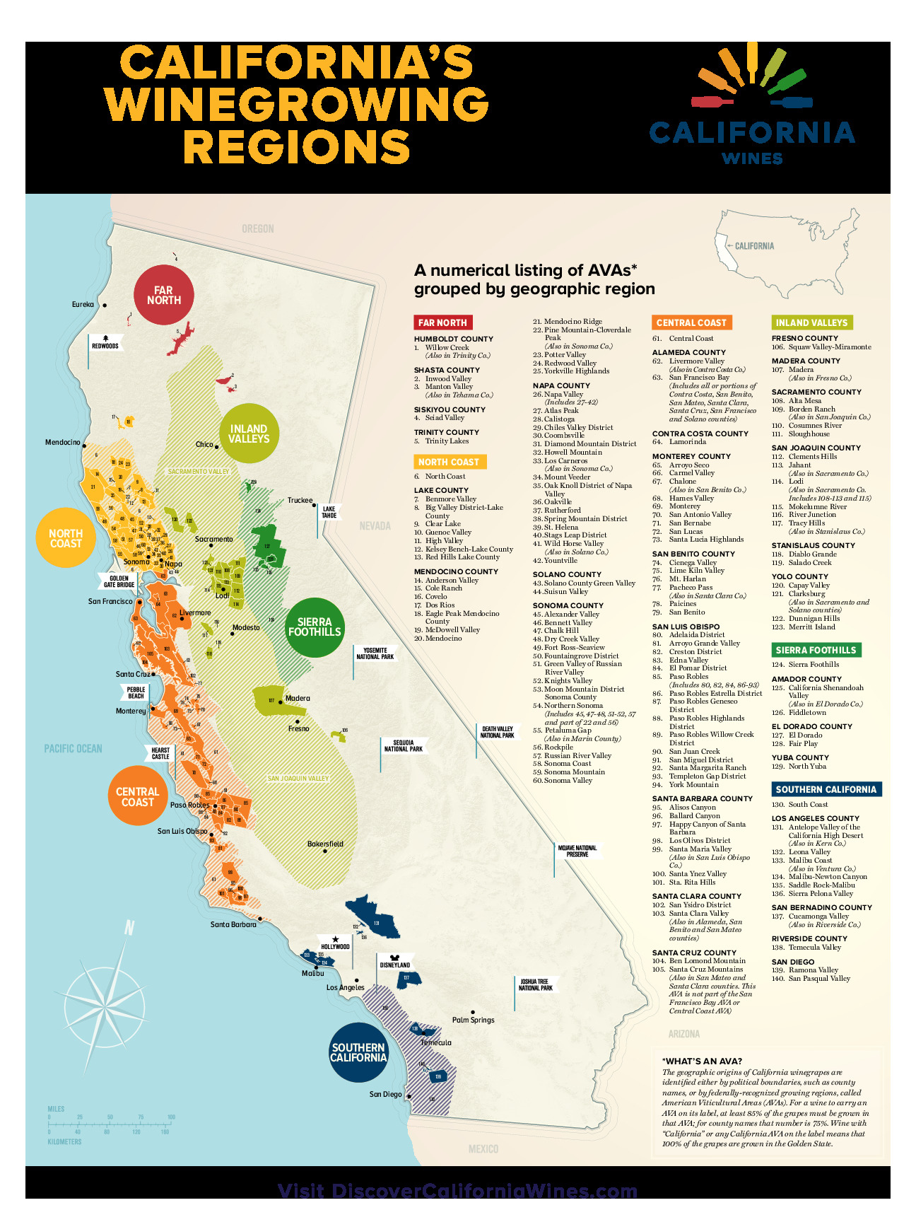 California Wine Map 2021 Discover California Wines