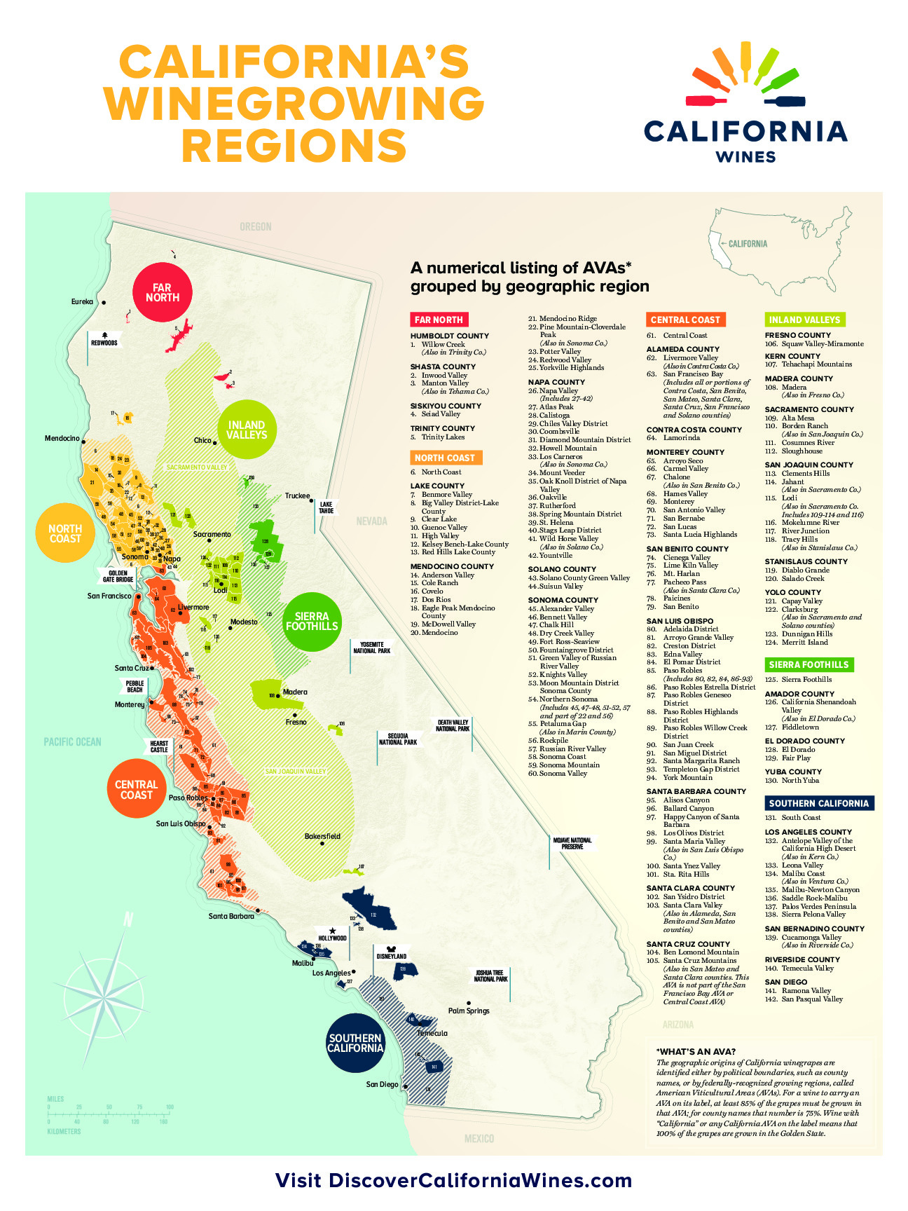 California Wines AVA Map Discover California Wines