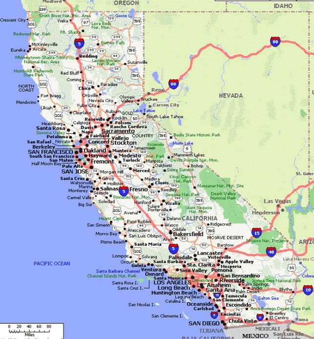 CaliforniaRoadMap California Map California California City