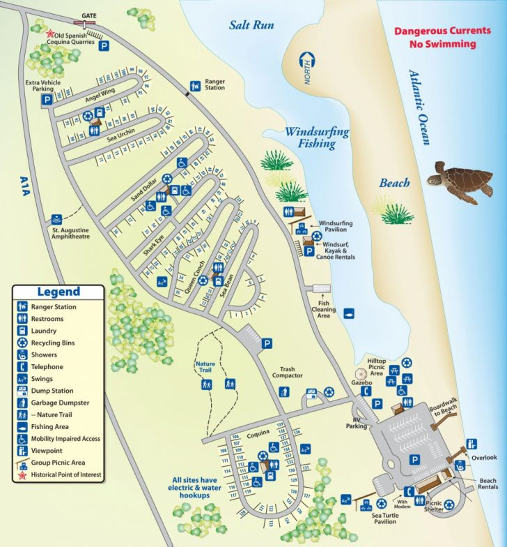 Campground Map Anastasia State Park Florida In 2019 Florida Rv 