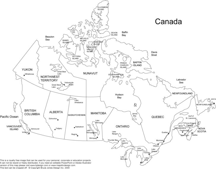 Free Printable Map Of Canada