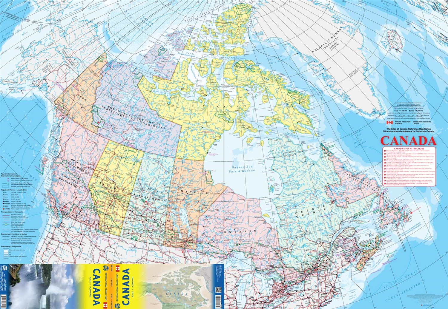 Canada Political Travel Road Map Folded Each Province And 