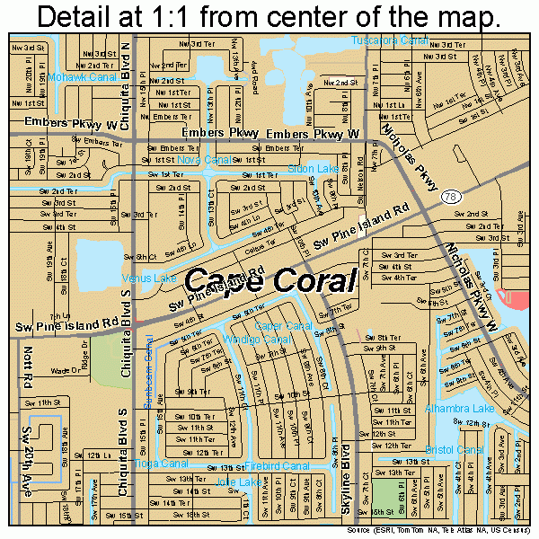 Cape Coral Florida Street Map 1210275